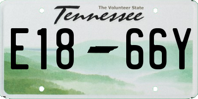 TN license plate E1866Y