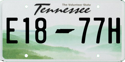 TN license plate E1877H