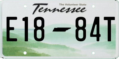 TN license plate E1884T