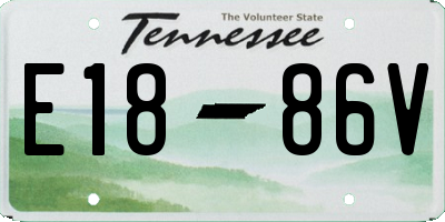 TN license plate E1886V