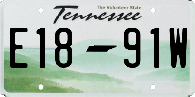 TN license plate E1891W