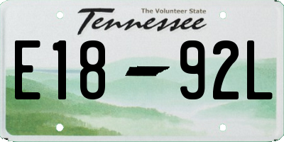 TN license plate E1892L