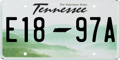 TN license plate E1897A