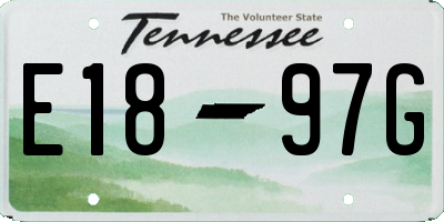 TN license plate E1897G