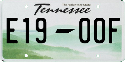 TN license plate E1900F