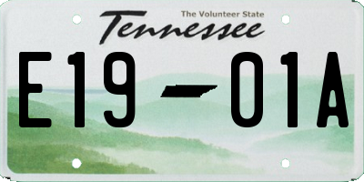TN license plate E1901A