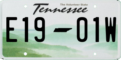 TN license plate E1901W