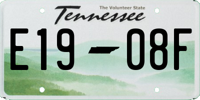 TN license plate E1908F