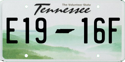 TN license plate E1916F