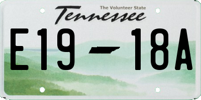 TN license plate E1918A