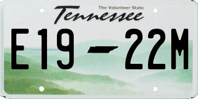 TN license plate E1922M