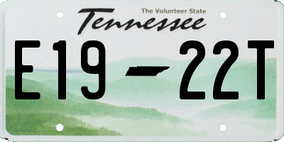 TN license plate E1922T