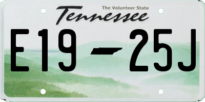 TN license plate E1925J