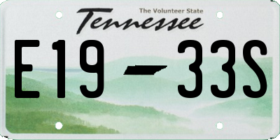 TN license plate E1933S
