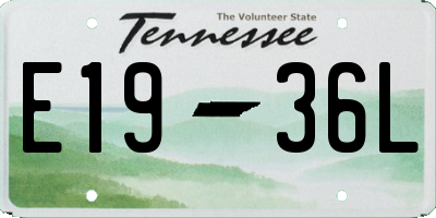 TN license plate E1936L