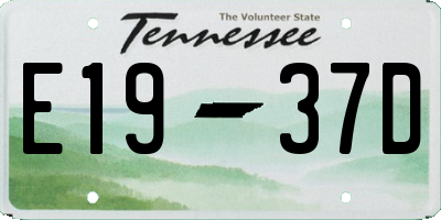 TN license plate E1937D
