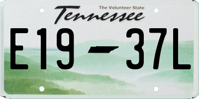 TN license plate E1937L