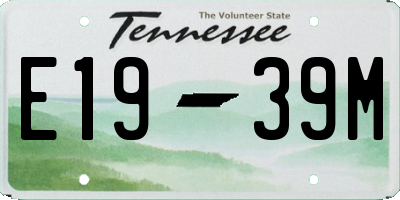 TN license plate E1939M
