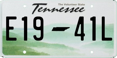 TN license plate E1941L