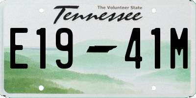 TN license plate E1941M