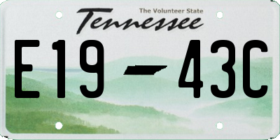 TN license plate E1943C