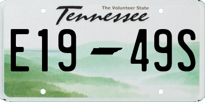 TN license plate E1949S