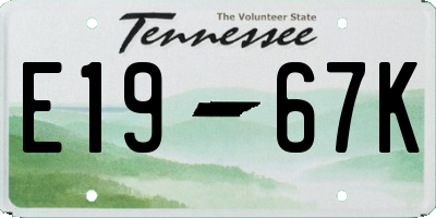 TN license plate E1967K