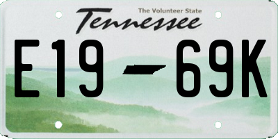 TN license plate E1969K