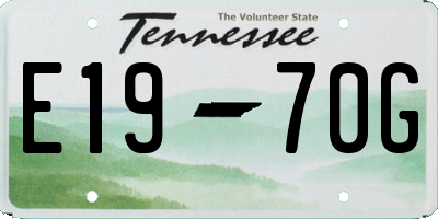 TN license plate E1970G
