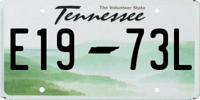 TN license plate E1973L