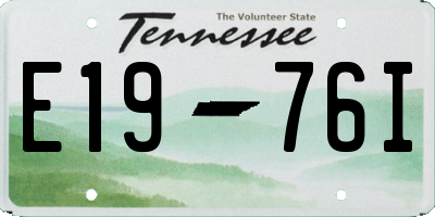 TN license plate E1976I