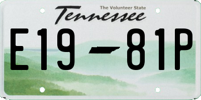 TN license plate E1981P