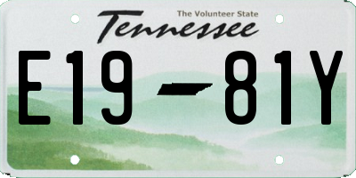TN license plate E1981Y