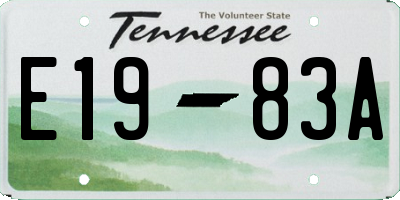 TN license plate E1983A