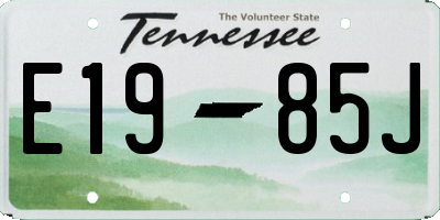 TN license plate E1985J