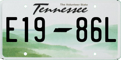TN license plate E1986L