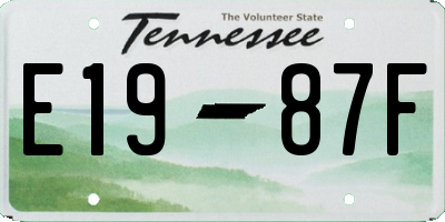 TN license plate E1987F