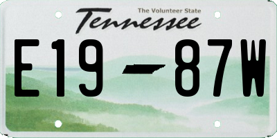 TN license plate E1987W