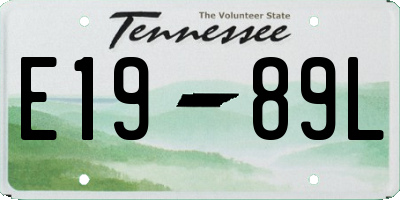 TN license plate E1989L