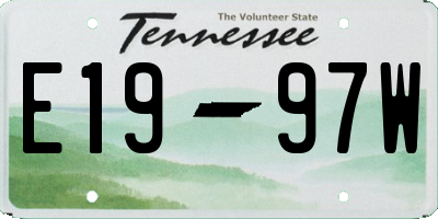TN license plate E1997W
