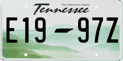 TN license plate E1997Z