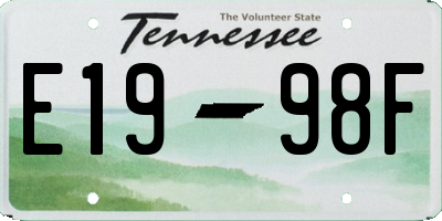 TN license plate E1998F
