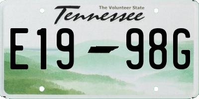 TN license plate E1998G