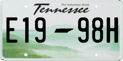 TN license plate E1998H