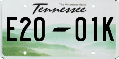 TN license plate E2001K