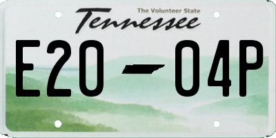 TN license plate E2004P