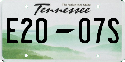 TN license plate E2007S