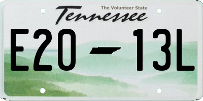 TN license plate E2013L
