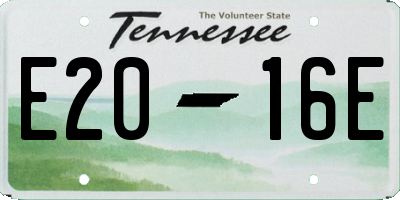 TN license plate E2016E