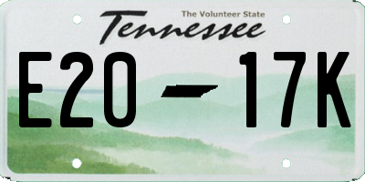 TN license plate E2017K